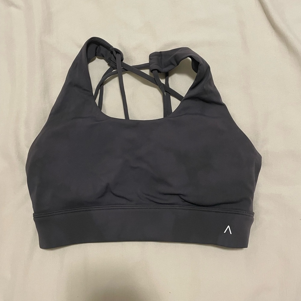 Black Sports Bra with Racerback and Seamless Design